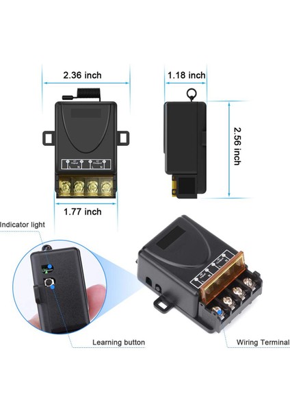 Uzaktan Kumanda Rf Anahtarı 220V 30A Röle Alıcı + Verici Seti (Yurt Dışından)