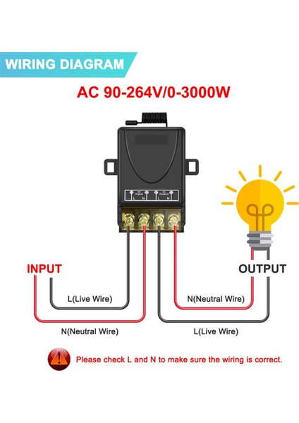 Uzaktan Kumanda Rf Anahtarı 220V 30A Röle Alıcı + Verici Seti (Yurt Dışından)