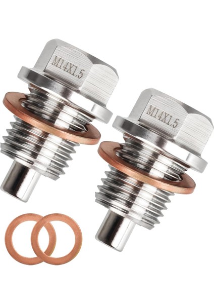 Manyetik Yağ Tahliye Tapası M14 x 1.5mm 2 Adet (Yurt Dışından)