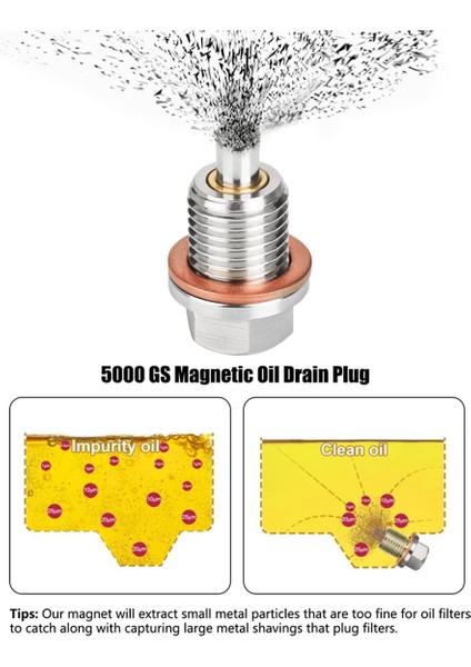 Manyetik Yağ Tahliye Tapası M14 x 1.5mm 2 Adet (Yurt Dışından) modelleri