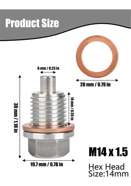 Manyetik Yağ Tahliye Tapası M14 x 1.5mm 2 Adet (Yurt Dışından) indirimleri