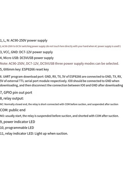 Röle Modülü Esp-07 Tek Wıfı Acdc Güç Kaynağı Geliştirme Modülü (Yurt Dışından)