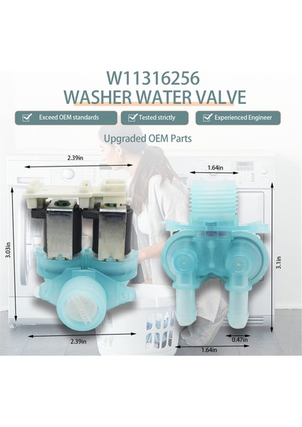 W11036930 Çamaşır Makinesi Su Vanası W11316256 W11316256CM (Yurt Dışından)