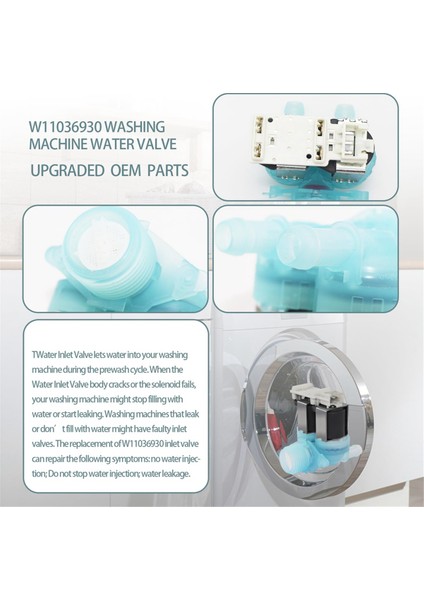 W11036930 Çamaşır Makinesi Su Vanası W11316256 W11316256CM (Yurt Dışından)