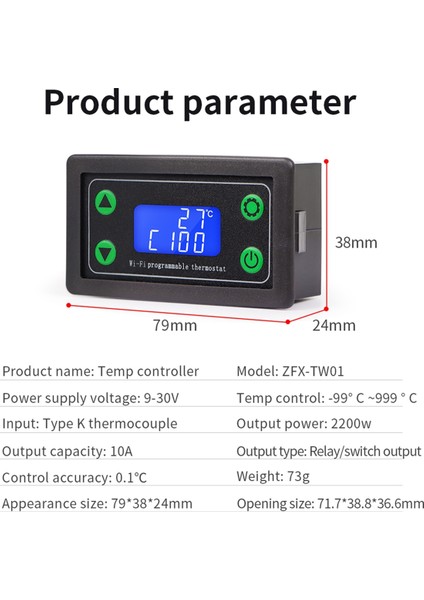Tuya Wıfı Yüksek Sıcaklık Kontrol Cihazı Dijital Programlanabilir Termostat (Yurt Dışından)