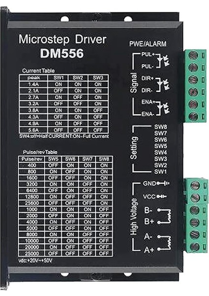 DM556 Cnc Dijital Adım Motoru Sürücüsü 2 Fazlı Adım Motoru Sürücüsü (Yurt Dışından)
