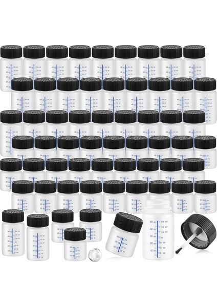 60 Adet Aplikatör Fırça ve Kapaklı Rötuş Boyası Şişeleri (Yurt Dışından)