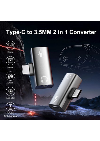 USB Type C - 3.5mm Jack Aux Ses Kulaklık Adaptörü Ses Dönüştürücü (Yurt Dışından)