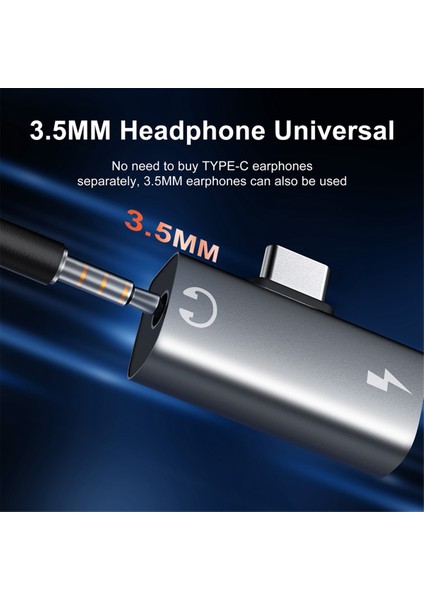 USB Type C - 3.5mm Jack Aux Ses Kulaklık Adaptörü Ses Dönüştürücü (Yurt Dışından)