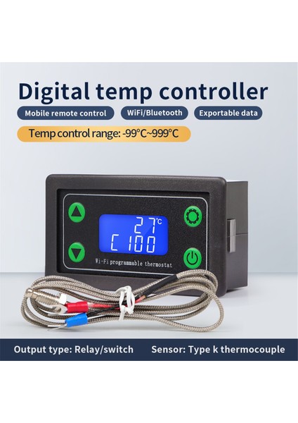 Tuya Wıfı Yüksek Sıcaklık Kontrol Cihazı Dijital Programlanabilir Termostat (Yurt Dışından)