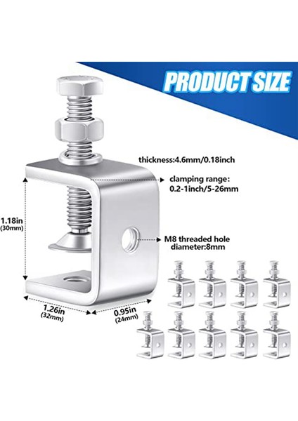 10 Adet Paslanmaz Çelik C 1 316 Inç Sabit Geniş Çeneli Vida (Yurt Dışından) fiyatları