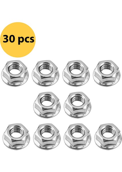 30 Paket M8 Testereli Flanşlı Altıgen Somunlar M8-1.25MM Altıgen Flanşlı Somunlar (Yurt Dışından)