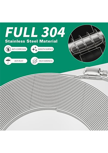 30FT Hortum Kelepçesi Çeşitliliği Kiti Kendin Yap Metal Kayışlar + 15 Adet Bağlantı Elemanı (Yurt Dışından)