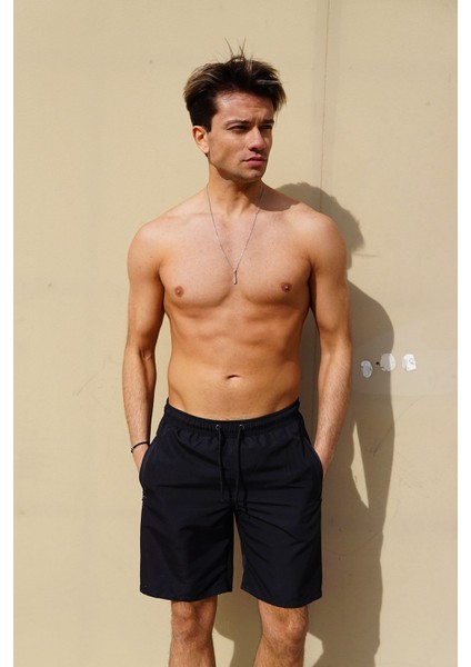 Erkek Uzun Deniz Şort C12203 Siyah