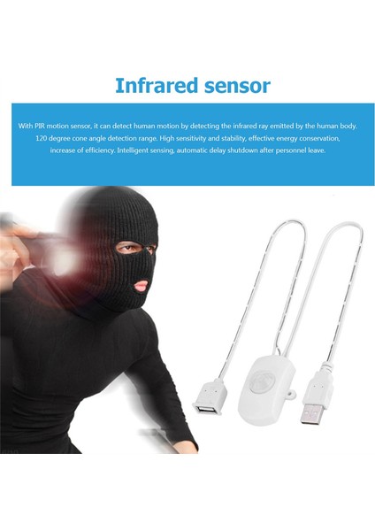 5 Adet Dc 5V12V24V USB Pır Anahtarı LED Işık Gövdesi Hareket Sensörü A (Yurt Dışından)