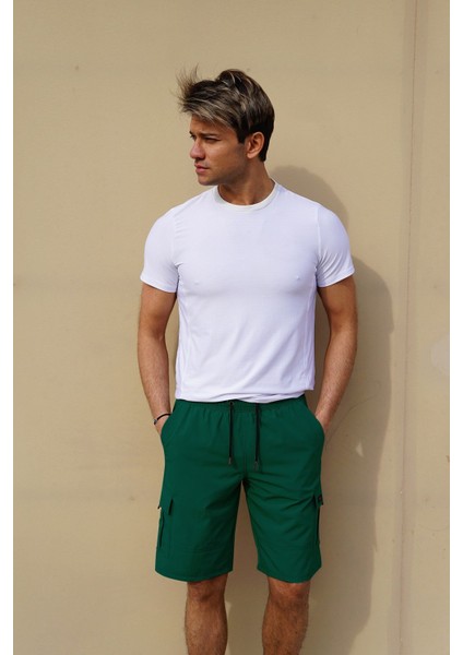 Erkek Likralı Deniz Şort C1444 Yeşil
