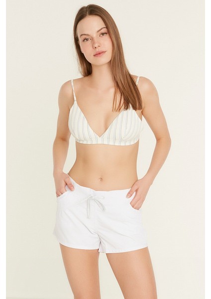 Bn-01 Kadın Deniz Şort Beyaz