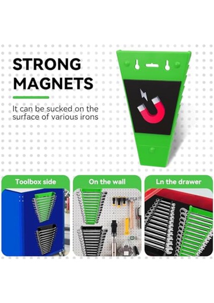 4 Adet Manyetik Anahtar Düzenleyici Alet, Sae (1/4-1/16IN)&METRIK (6-24MM) (Yurt Dışından)