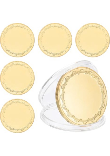 Gravür Için 6 Adet Boş Madeni Para, 40MM Madeni Para Boş Altın (Yurt Dışından)