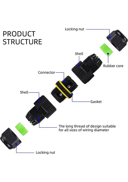 5 Adet IP68 Su Geçirmez 2 Yollu 3 Çekirdekli M16 Kablo Aralığı 35-10 mm Onarım Için (Yurt Dışından) modelleri