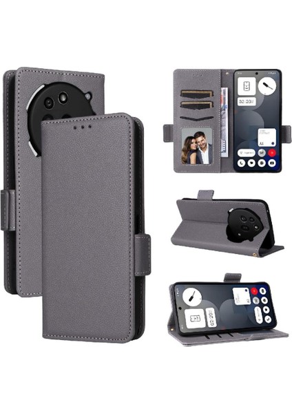 Nothing Phone 3A Pro Yan Toka Cüzdan Manyetik Pu Deri Için Flip Case (Yurt Dışından)