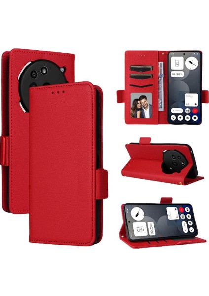 Nothing Phone 3A Pro Yan Toka Cüzdan Manyetik Pu Deri Için Flip Case (Yurt Dışından)