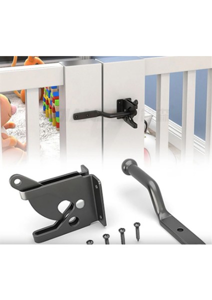 3 Set Kendiliğinden Kilitlenen Kapı Mandalı Otomatik Ağır Kuvvet Kolu Çit Kapı Kilidi (Yurt Dışından)