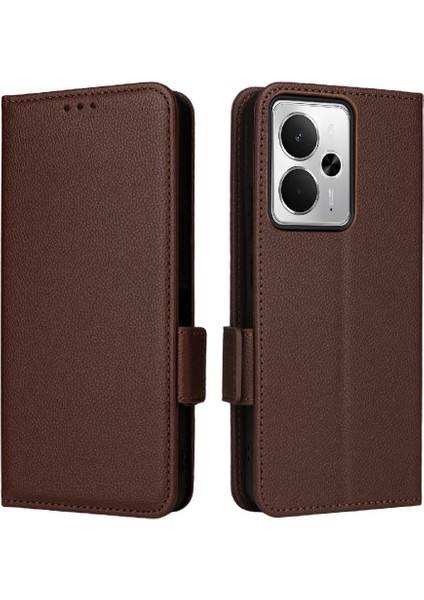 Realme 14T 5g Cüzdan Manyetik Yan Toka Pu Deri Kart Için Flip Case (Yurt Dışından)