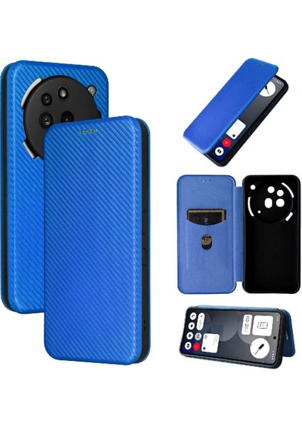 Nothing Phone 3A Pro Kart Ekleme Manyetik Karbon Fiber Için Flip Case (Yurt Dışından)