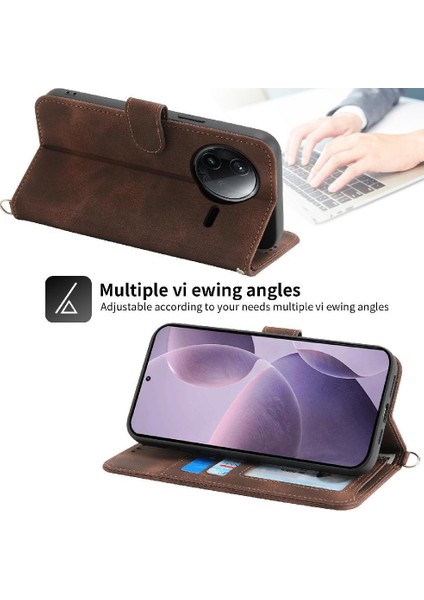 Xiaomi Poco F7 Pro Bileklik Çoklu Kredi Kartı Yuvaları Için Flip Case (Yurt Dışından)