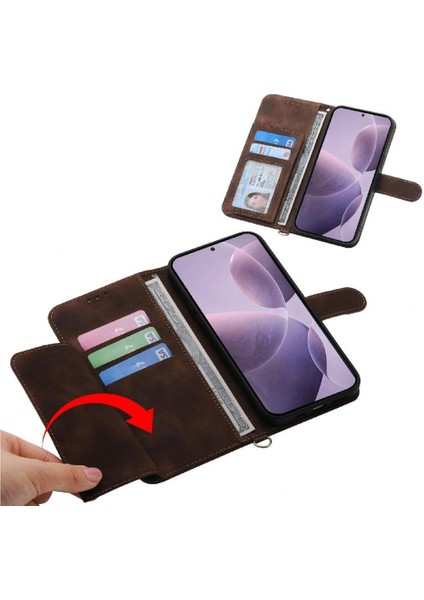 Xiaomi Poco F7 Pro Bileklik Çoklu Kredi Kartı Yuvaları Için Flip Case (Yurt Dışından)