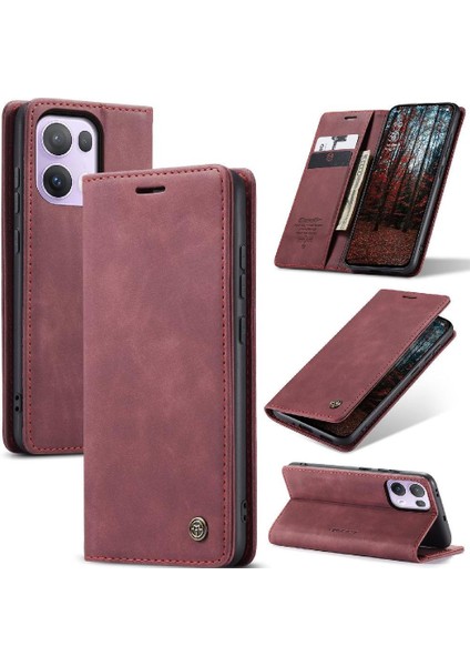 Oppo Reno 13 Pro 5g Flip Folio Kitap Için Flip Case Vintage Pu Deri Kılıf (Yurt Dışından) modelleri