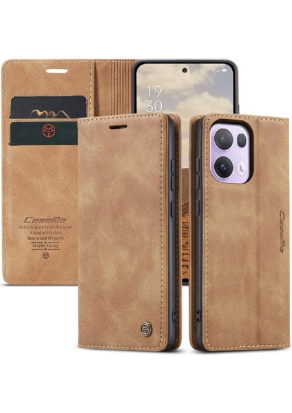 Oppo Reno 13 Pro 5g Flip Folio Kitap Için Flip Case Vintage Pu Deri Kılıf (Yurt Dışından)