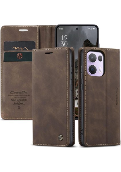 Oppo Reno 13 Pro 5g Flip Folio Kitap Için Flip Case Vintage Pu Deri Kılıf (Yurt Dışından)