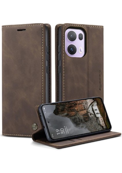 Oppo Reno 13 Pro 5g Flip Folio Kitap Için Flip Case Vintage Pu Deri Kılıf (Yurt Dışından) modelleri