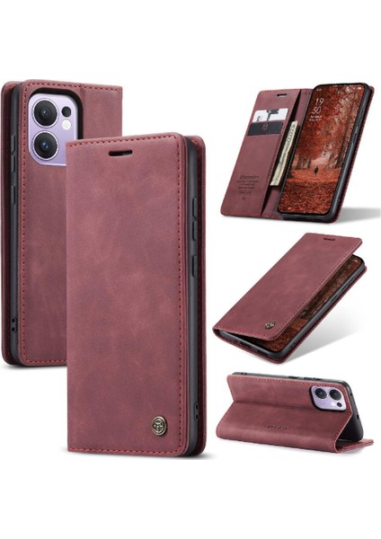 Oppo Reno 13F 4g/5g Için Flip Case Kart Yuvası Kickstand Vintage Pu Flip (Yurt Dışından)