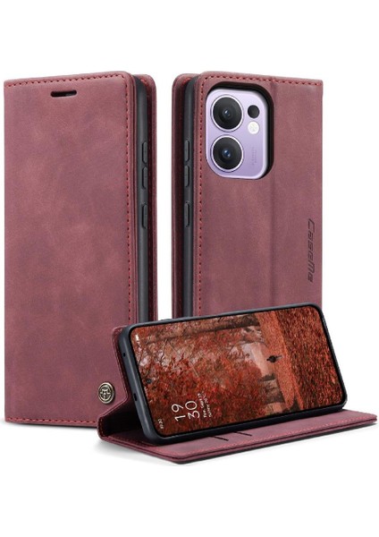 Oppo Reno 13F 4g/5g Için Flip Case Kart Yuvası Kickstand Vintage Pu Flip (Yurt Dışından) fiyatları