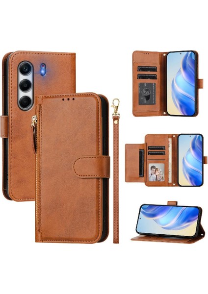 Tecno Camon 40 Pro 4g Premium Fermuarlı Deri Çapraz Askılı Uzun Askılı Cüzdan Kılıf Kapaklı Kartlıklı (Yurt Dışından) fırsatları