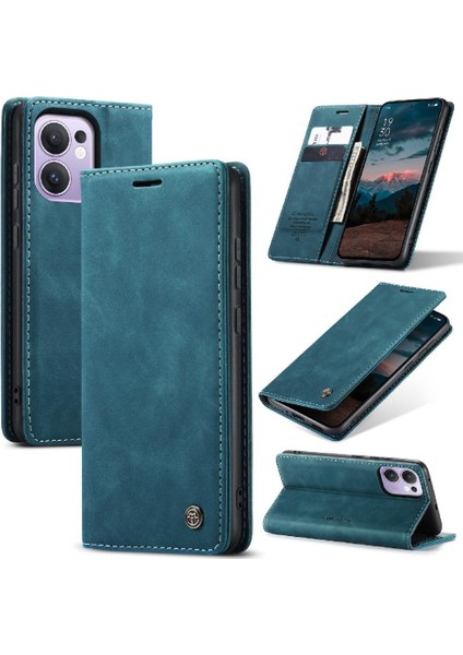 Oppo Reno 13F 4g/5g Için Flip Case Kart Yuvası Kickstand Vintage Pu Flip (Yurt Dışından) modelleri