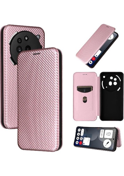 Nothing Phone 3A Pro Kart Ekleme Manyetik Karbon Fiber Için Flip Case (Yurt Dışından)