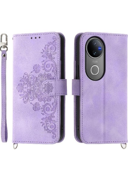 Vivo V50 Çoklu Kredi Kartı Yuvaları Için Flip Case Bileklik Darbeye (Yurt Dışından)