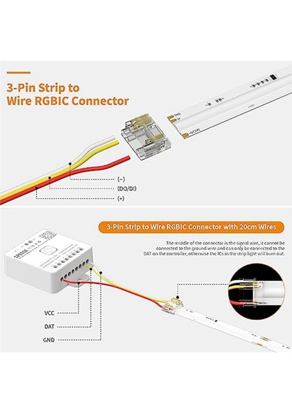 12MM Konnektörler Şerit Işık 3-Pin Lehimsiz Terminal Bağlantı Kiti (Yurt Dışından)