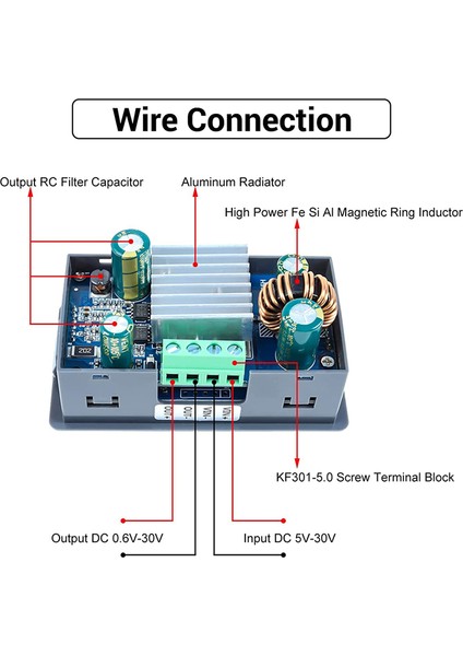 Dc-Dc Buck Boost Dönüştürücü Ayarlanabilir Voltaj Regülatörü Dc 5-30V 35W (Yurt Dışından)