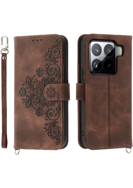 Xiaomi 15 Kabartmalı Bileklik Darbeye Dayanıklı Çoklu Kredi Kartı Için Flip Case (Yurt Dışından)
