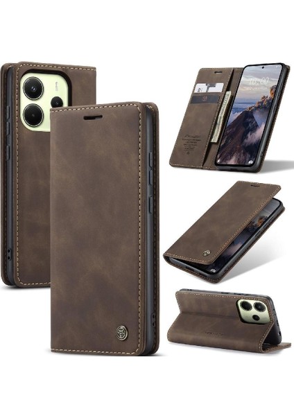 Xiaomi Redmi Note 14 4g Vintage Pu Deri Cüzdan Flip Folio Için Flip Case (Yurt Dışından)
