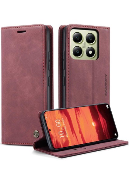 Xiaomi 14T Pro 5g Vintage Pu Deri Cüzdan Kılıf Kart Yuvası Için Flip Case (Yurt Dışından)