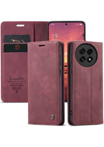 Oneplus 13 Flip Folio Kitap Için Flip Case Vintage Pu Deri Cüzdan Kılıf (Yurt Dışından)