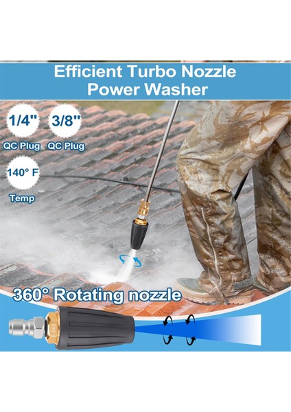 4000PSI Basınçlı Yıkama Makinesi Uç Seti - Verimli Turbo Nozullu Güç Yıkama Makinesi (Yurt Dışından)