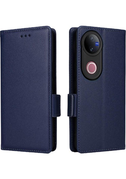 Vıvo V50 Için Flip Case Cüzdan Kart Yuvaları Tutucu Manyetik Pu Deri Yan (Yurt Dışından)