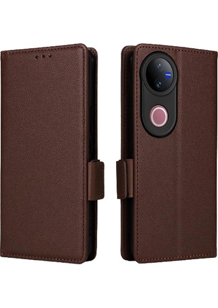 Vıvo V50 Için Flip Case Cüzdan Kart Yuvaları Tutucu Manyetik Pu Deri Yan (Yurt Dışından)